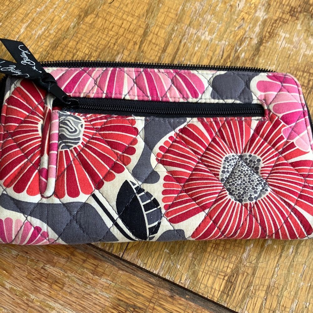 Vera Bradley Red and Gray Floral Quilted Accessory